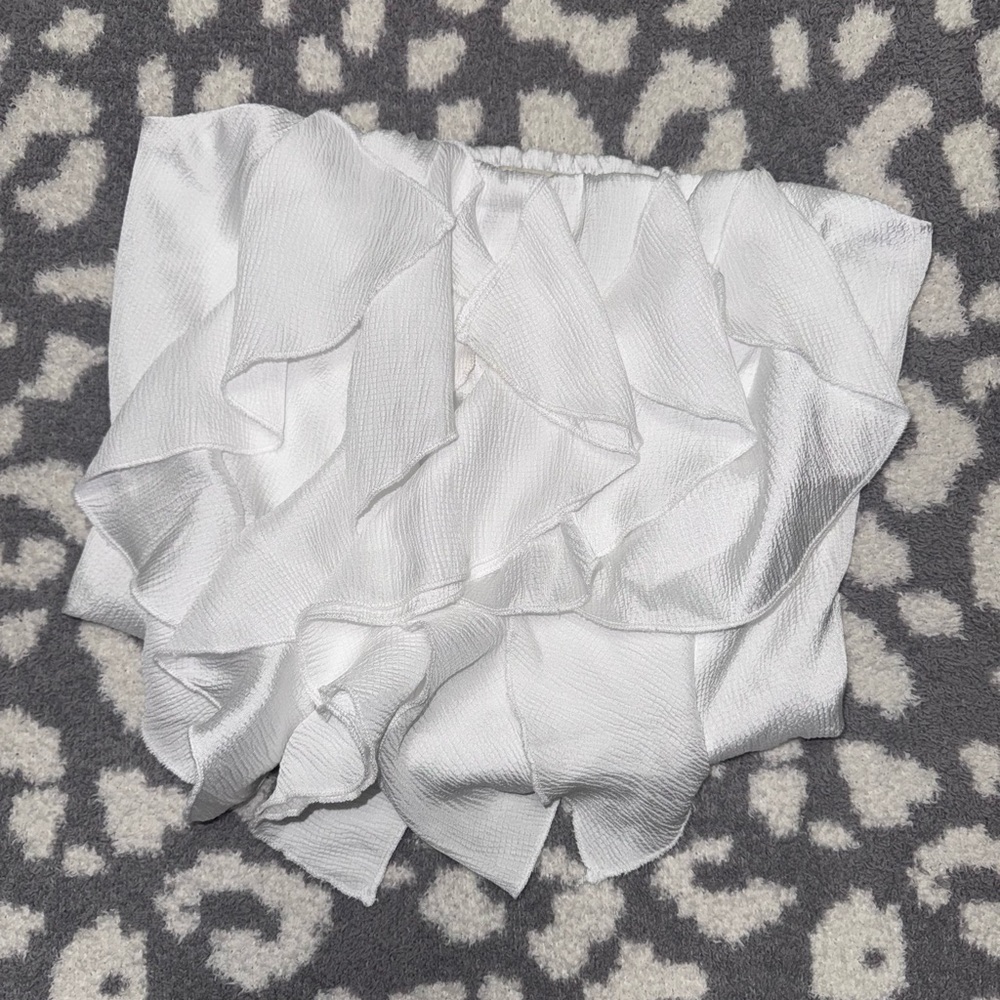 Alkemy Layered Ruffle Tube Top Strapless Crop Fairy Flowy Boho Flirty Medium